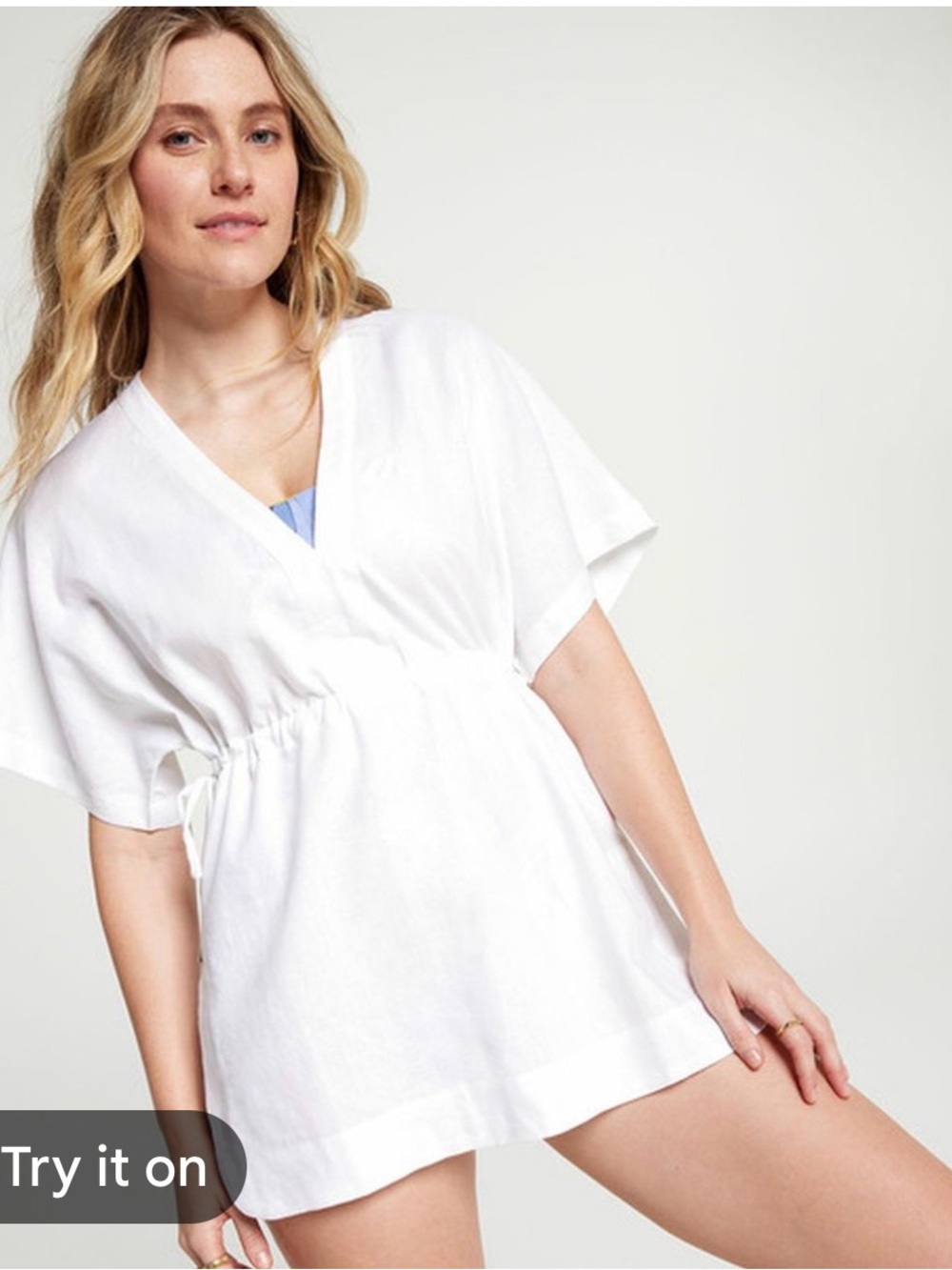 Calia Linen Blend White Coverup